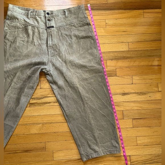 VTG Girbaud Brand X Denim Jeans 42x25 Khaki Tan Y2K Hip-Hop Skater Loose Baggy - Picture 11 of 15